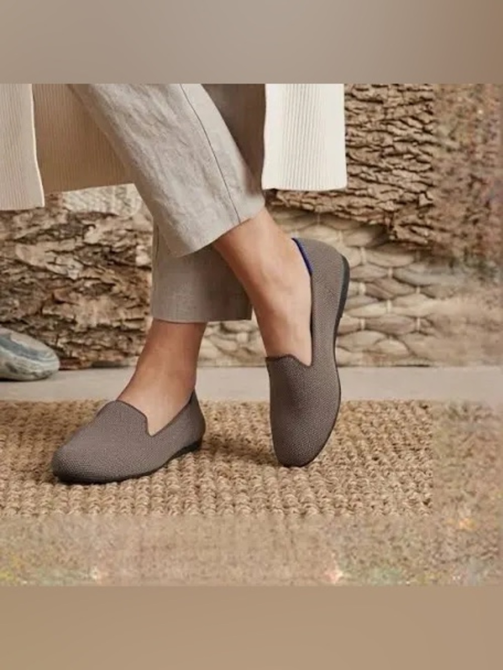 Rothy’s The Loafer Mocha Knit Flats Women’s Size 7 Good Condition Washable